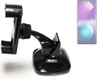 Produktbild von K-S-Trade kompakte Handy-Halterung Windschutzscheibe kompatibel mit Infinix Zero Ultra Armaturenbrett schwarz Autohalterung KFZ Halter