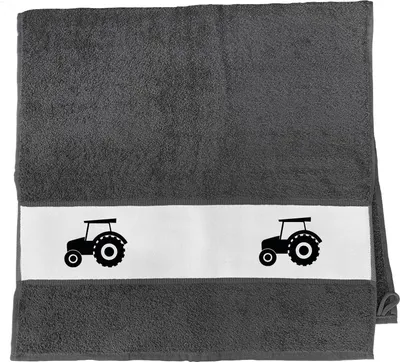 Produktbild von Huuraa Handtuch Trecker Traktor 50x100cm Graphite Baumwolle Handtuch Geschenkidee