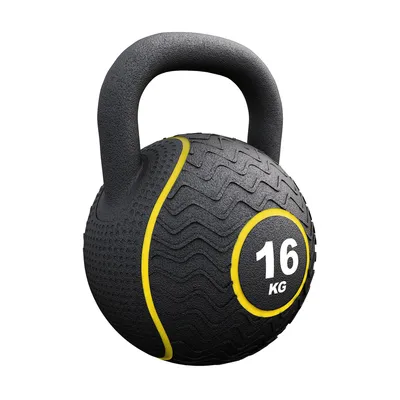 Produktbild von Gorilla Sports Kettlebell Gummi 4–20 kg | Eisensandkern | Bodenschutz | Ergonomischer Griff | Kraft- und Functional-Training