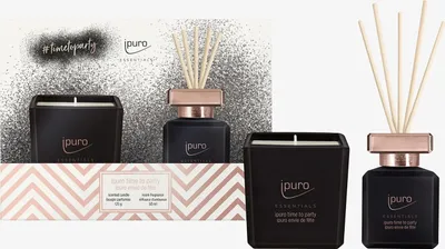 Produktbild von ipuro Essentials Geschenkset "#time to party" Raumduft 50ml & Duftkerze 125g Geschenk-Set