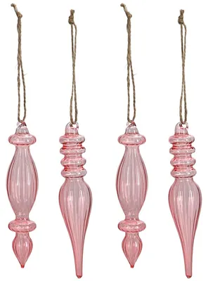 Image de Décorations de Noël en rose, en verre de 15 cm comme décoration de l'arbre de Noël