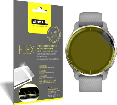 Produktbild von 3x Schutzfolie für Garmin Venu 2 Plus (43 mm) Folie, 100% Displayabdeckung, dipos Flex
