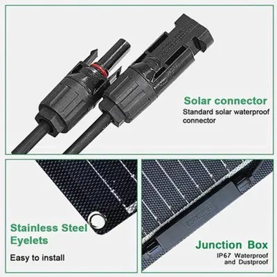 Zdjęcie produktu dla Panel solarny 200W, zestaw 2 sztuk - monokrystaliczny - elastyczny - wodoodporny - ETFE