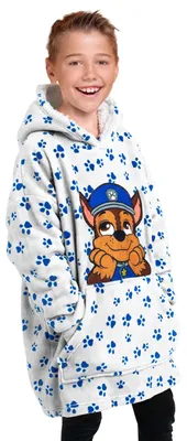 Produktbild von Paw Patrol Chase Oversize Cozy Hoodie für Jungen - Übergroße Kuschelpullover Flauschiger Deckenpullover Weiß