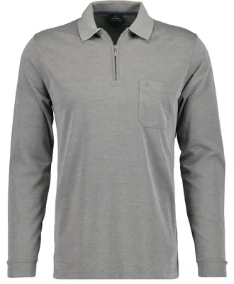 Ragman Langarm-T-Shirt Brusttasche mit Logo in grau