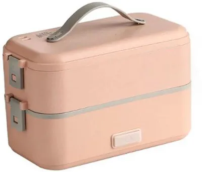 Produktbild von Elektrische Bentobox, roestvrijstalen, isolerend, tragbar, mit Stecker, rosa.