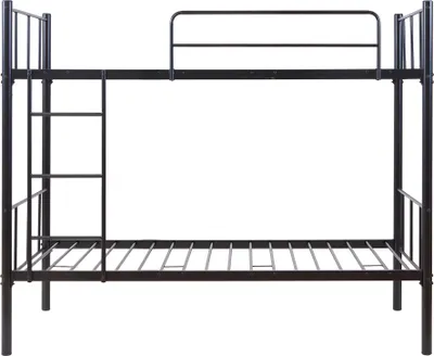 Produktbild von Metall Etagenbett 'Berimma' Hochbett 90 x 200 cm mit Rausfallschutz und Leiter Schwarz