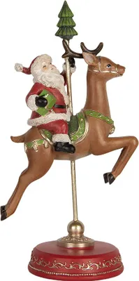 Image de Clayre & Eef Figurine de Père Noël 16x11x30 cm rouge plastique