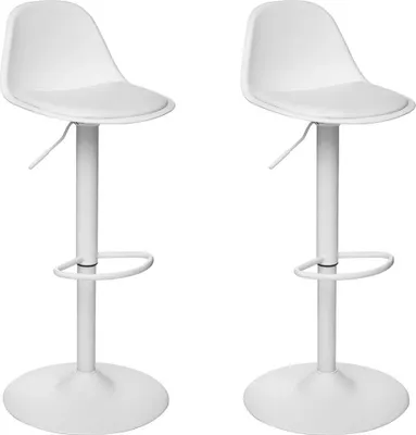 Image de Eazy Living Tabouret de bar Marion blanc - 2 pièces