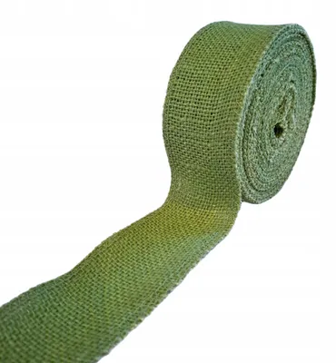 Obrázek produktu pro Zelená khaki jutová páska 5cm 10m přírodní materiál