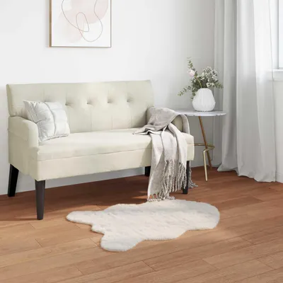 Produktbild von "Schlussverkauf" moderne Teppich - Wohnzimmer Kunstfell Hasen Teppich Olite Creme 50x80 cm Polyester  C12725