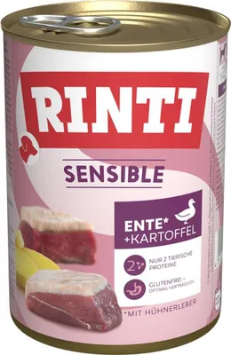 Image de Rinti 400gx12 Sensible Canard & Foie de Poulet & K.