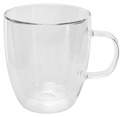 Zdjęcie produktu dla Kubek dwuścienny z uchwytem, przezroczysty szklany kubek do kawy, na gorące i zimne napoje oraz herbatę mleczną, 250 ml