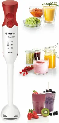 Zdjęcie produktu dla Bosch | Blender ręczny | MSM64010 ErgoMixx | Blender ręczny | 450 W | Liczba prędkości 2 | Tryb Turbo | Biały