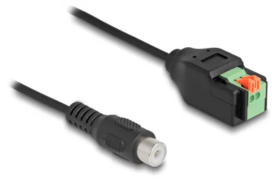 Imagen del producto de Delock - Adaptador de audio - Conector de tornillo de 2 pines a conector RCA hembra - 15 cm -