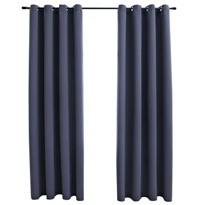 Immagine prodotto di vidaXL Tende oscuranti con occhielli in metallo 2 pz. Antracite 140x245cm