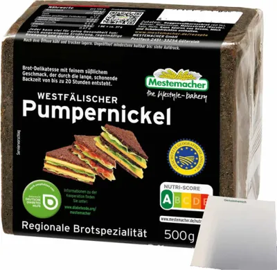 Produktbild von Mestemacher Westfälischer Pumpernickel (500g Packung) + usy Block