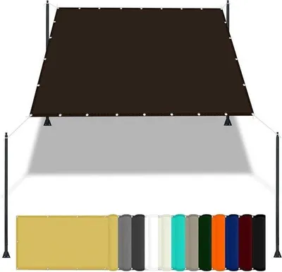 Image de Toile d'ombrage d'extérieur - Toile d'ombrage résistante aux UV - Mobilier de jardin et de terrasse - 2,5 x 3,5 mètres - Marron