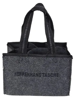 Produktbild von Flaschenträger Filz anthrazit 6 Fächer Herren Handtasche 23x15x15 cm