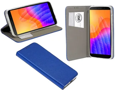 Produktbild von Buch Tasche "Smart" kompatibel mit HUAWEI Y5P Handy Hülle Etui Brieftasche Schutzhülle mit Standfunktion, Kartenfach Blau