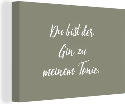 Produktbild von OneMillionCanvasses® - Leinwandbilder - 150x100 cm, Sprichwörter - Du bist der Gin zu meinem Tonic - Zitate, Wandbilder Kunstdruck Wanddekoration - Foto auf Leinwand - Gemälde auf