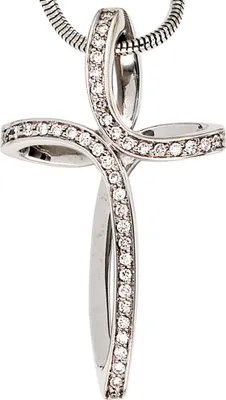 Produktbild von JOBO Anhänger Kreuz 585 Gold Weißgold 40 Diamanten Brillanten 0,30ct.