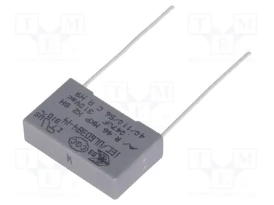 Obrázok produktu pre 2 kondenzátory: X2, 15 mm, 47 nF, 20 %, 18x5x11 mm, 310 VAC, typ R463I2470DQ01M