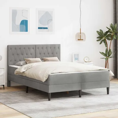 Obrázek produktu pro Maison Exclusive – postel s matrací, světle šedá, 140 x 200 cm, samet