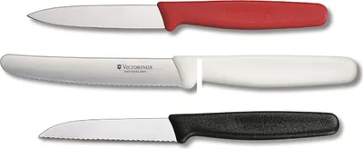 Produktbild von Victorinox | Gemüsemesser-Set 3-tlg. | scharf & präzise | ergonomische Griffe | ideal für Obst und Gemüse | farblich sortiert