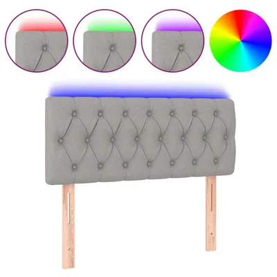 Image de vidaXL Tête de lit LED gris clair 100x7x78/88 cm Tissu