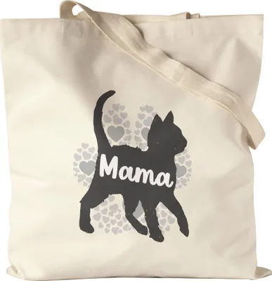 Produktbild von Katzen Mama Jutebeutel Stoffbeutel Canvas Katzenbesitzer Katzenmama Katzenliebhaber Katzenbesitzer Muttertag