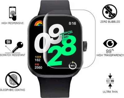 Obrázok produktu pre Pre Xiaomi Redmi Watch 4 2,5D 0,26 mm H9 Tvrdené sklo Transparentná ochranná fólia