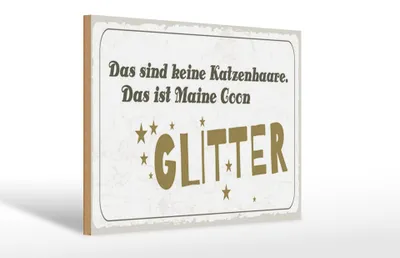 Produktbild von Holzschild Spruch 12x18 cm Maine Coon Glitter Schild