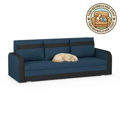 Produktbild von 3-Sitzer-Sofa mit Schlaffunktion CONDI - Marineblau/Schwarz