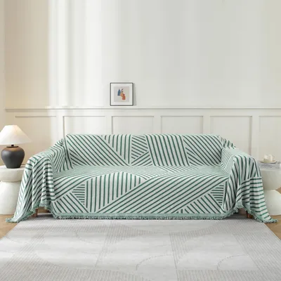 Obrázek produktu pro Přikrývka na pohovku, 3 místa, rozměry 180x340 cm, materiál: chenille, barva: světle zelená