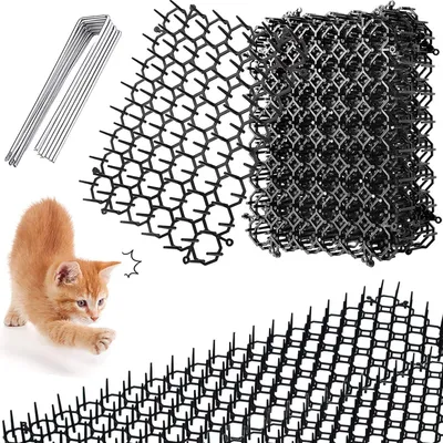 Produktbild von Famanu Katzenschutznetz mit Dornen - 15 Stück, Tierbarriere mit Spitzen