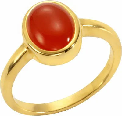 Produktbild von Jamelli Ring 925/- Sterling Silber gelb 060 (19,1) Carneol orange 300270090