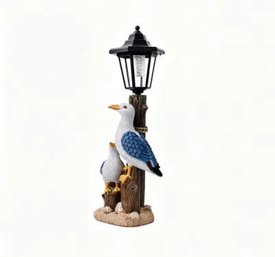 Solar-Möwenfigur mit Dämmerungssensor, 42 cm, wetterfest