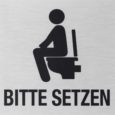Produktbild von Klebeschild Bitte setzen" 80x80 mm"