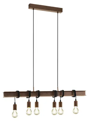 Image de EGLO Suspension Townshend 4 brun antique 6 lampes