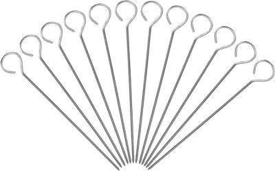 Image de Brochettes en acier inoxydable, 18 pièces, 15 cm, pour volaille et grillades