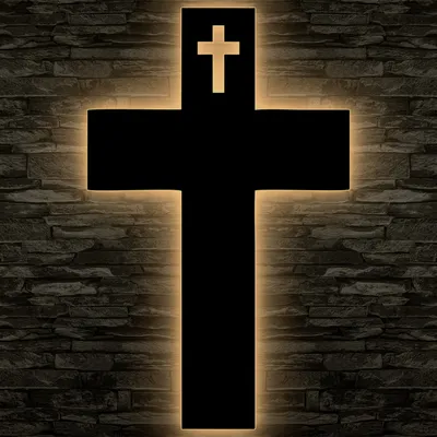 Produktbild von Schlummerlicht LED, Kreutz, Christusstatue Lasergravur Nachtlicht Geschenk für Mama Papa Mutter Vater Oma Opa in Buche #85