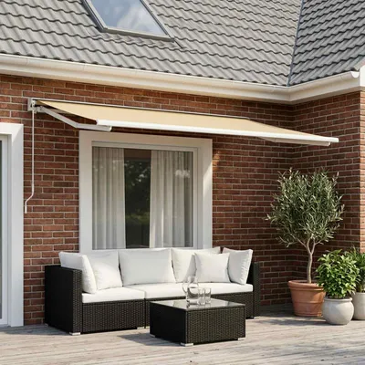 Productafbeelding van Maison Exclusive - Vervangingsdoek voor zonneschermen, crème kleur, 500 x 300 cm, polyester