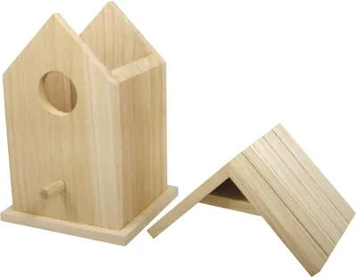 Image de Nichoir décoratif en bois - 125 x 10 x 17 cm - en deux parties - toit amovible -