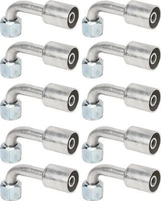 Image de 10 pièces Climatisation automobile, connecteur coudé à 90°, raccord en aluminium, adaptation universelle pour les voitures