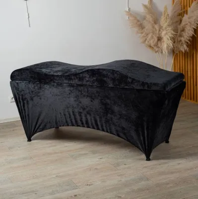 Produktbild von Wellen-Matratzen-Set mit Memory-Schaum und Liegenbezug | Für Wimpernverlängerung & Kosmetik, 180x60 cm, black