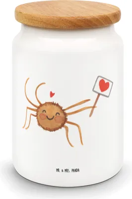 Produktbild von Mr. & Mrs. Panda aufbewahrungsbehälter Spinne Agathe Motivation - Weiß - Geschenk, Dose, Keksdose, keramikdose, salzdose, Dankeschön, Kaffeedose, Glück, Vertrauen, Liebe