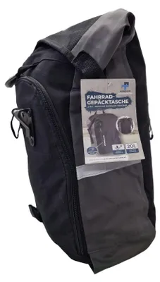 Produktbild von Teamplayer 2in1 Fahrradtasche Gepäckträger Rucksack 20L Rolltop Reflektierend Schwarz