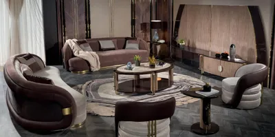 Immagine prodotto di Set 6 pezzi divano poltrona tavolino TV mobile TV mobile lussuoso soggiorno moderno nuovo