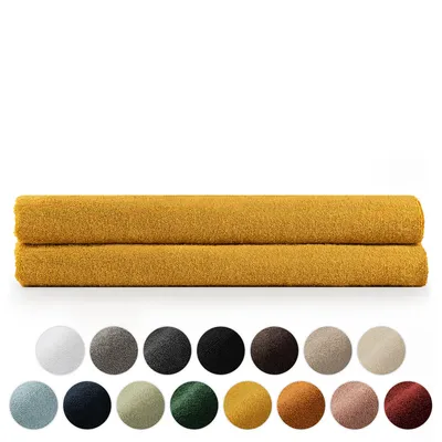 Image de Blumtal Premium set de serviettes éponge avec boucles de suspension - coton  Oeko-TEX, doux, très absorbant - 2X serviette de sauna (80x200 cm), Spicy Mustard (jaune)